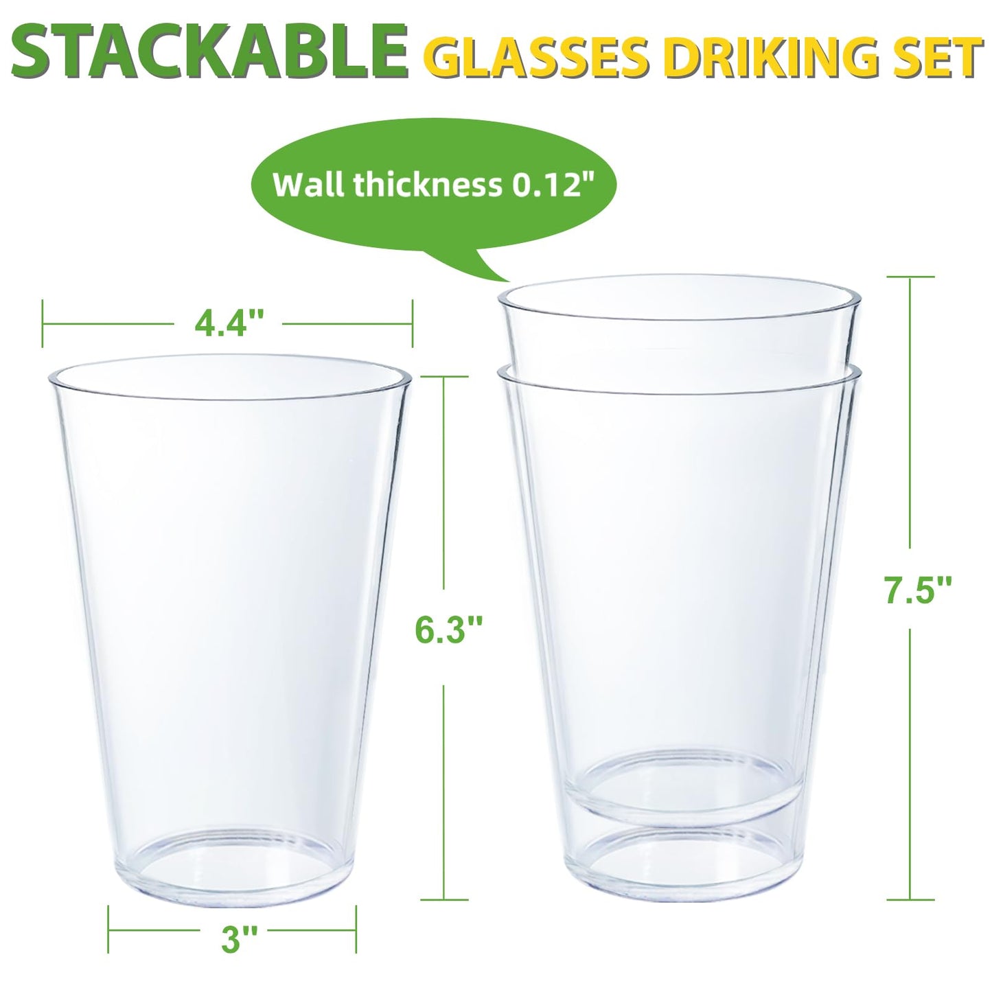 32 OZ Large Plastic Cups Reusable