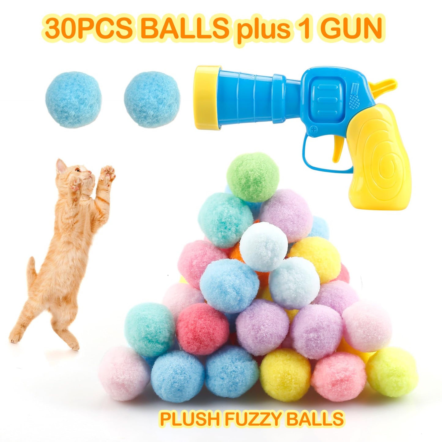 31Pcs Cat Ball Toy Launcher