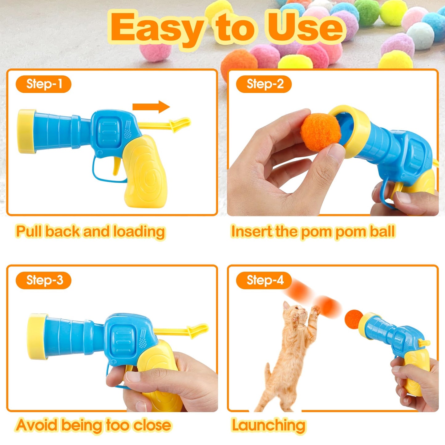 31Pcs Cat Ball Toy Launcher