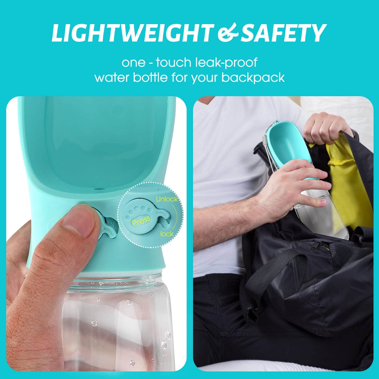 Dog Water Bottle, Leak Proof Portable Puppy