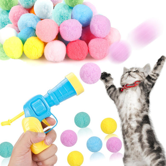 31Pcs Cat Ball Toy Launcher