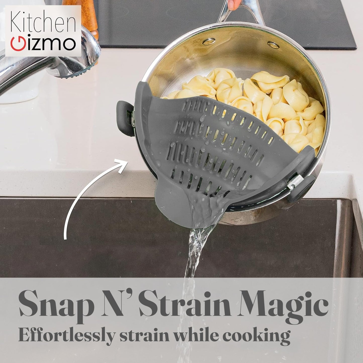 Silicone Pasta Strainer Clip-On for Pots and Pans